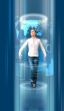 Dark blue portal to the future
