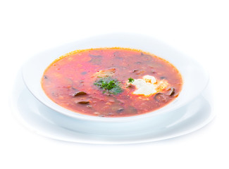 Traditional borscht plate