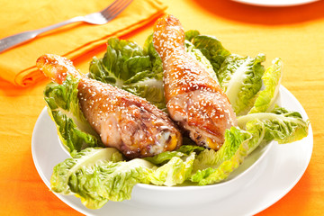 caramelized chicken thighs with sesame