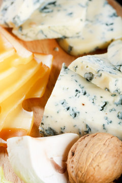 group of cheeses.
