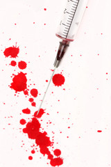 Blood with syringe