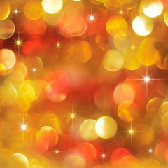 Golden and red holiday lights