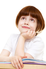 little girl daydreaming