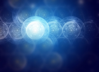 blue background with white lines, shapes technological