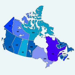 vector map of canada