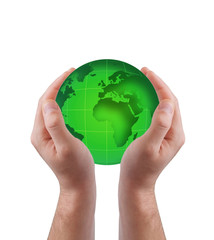Globe in hands