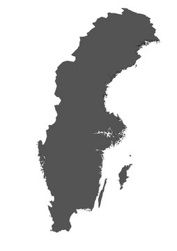 Karte von Schweden - freigestellt