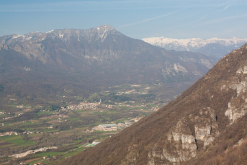 Mountains with houses