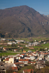 Fototapeta na wymiar Mountains with houses