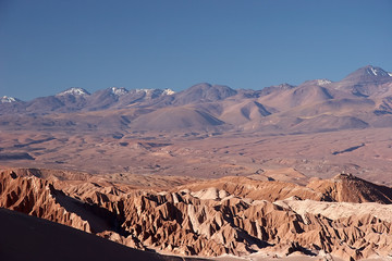 Volcano range in Atacama Desert, Chile