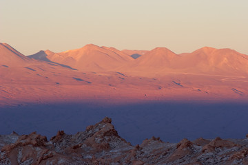 Fototapeta na wymiar Sunset colors in Atacama Desert, Chile