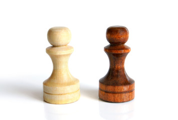 Black and white pawns