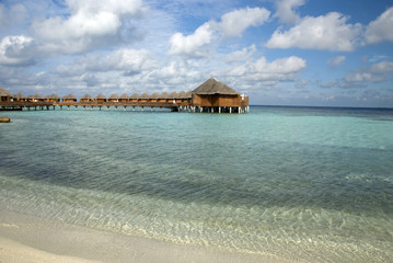 Overwater bungalows, Maldives