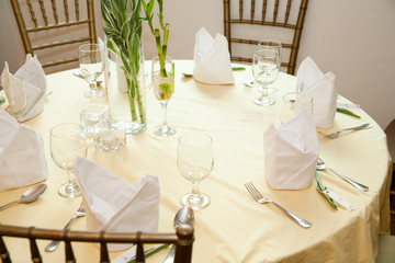 dining table set for a wedding or corporate event