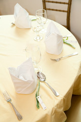 dining table set for a wedding or corporate event