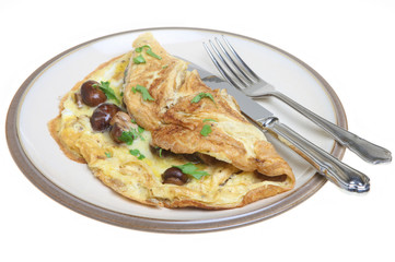 Omelet with Mushrooms and Cheese