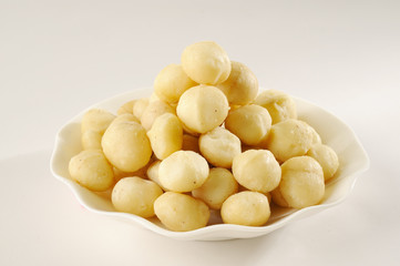 macadamia on white plate