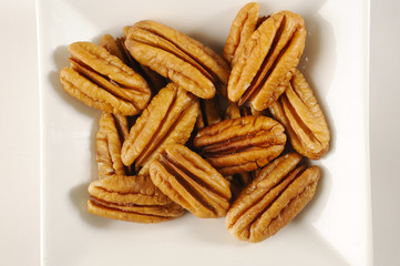 pecans on white