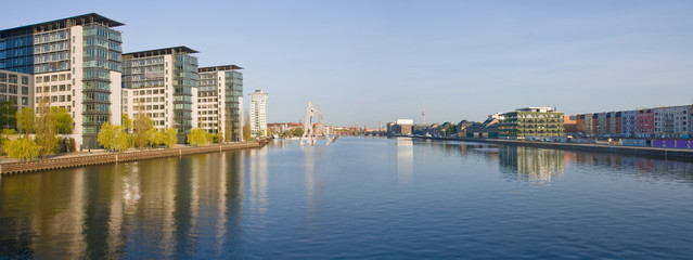 Panorama of river Spree in Berlin