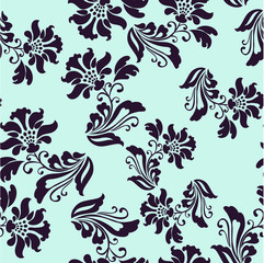vector seamless background with flowers