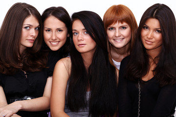 Obraz premium five close-up portrait beautiful women