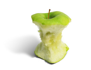 Pomme verte croquée