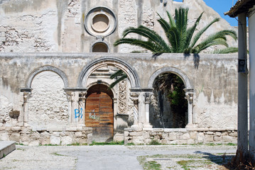 Fototapeta na wymiar Ruins of Basilica of St. John in Syracuse, Sicily
