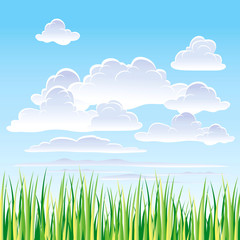 Obraz premium Sky and grass