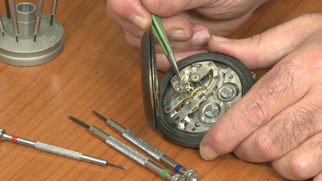 Watchmaker repair pocket watch