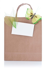 Pochette cadeau écologique avec carte de voeux vierge