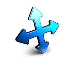 Fototapeta premium Blue Quadruple Arrow