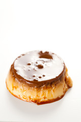 homemade egg flan with caramel