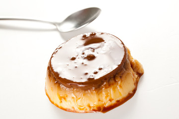 homemade egg flan with caramel