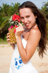 alluring woman with cocktail