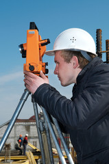 Surveyor with transit level equipment