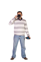 Casual Businessman Drinking Coffee