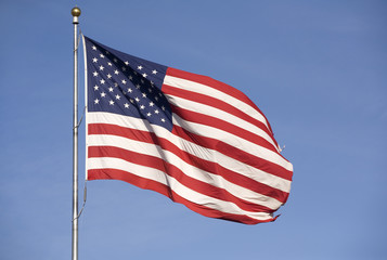Large American flag.