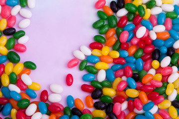 Fototapeta na wymiar Colorful jellybeans