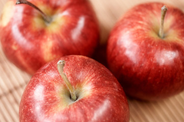 three red apples