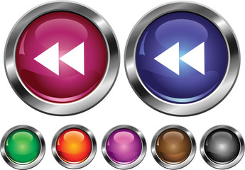 Vector collection icons with rewind sign