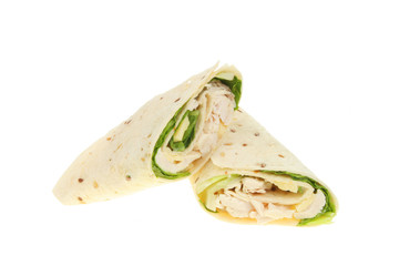 Chicken caesar salad wraps