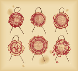 Wax seal - drawing -vector