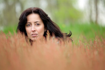 Fototapeta premium woman hidden in nature
