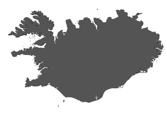 Karte von Island - freigestellt