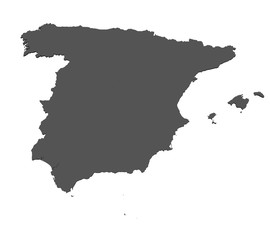Karte von Spanien - freigestellt