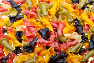 Close-up colored pasta background