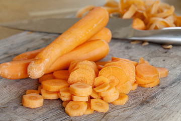 carrots on a chopping board
