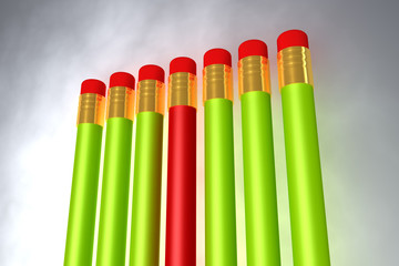 Close Up of Pencils illustration in three dimensional
