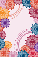 Invitation card with an colorful flowers