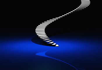 White Modern Stairs - Blue Background - 50